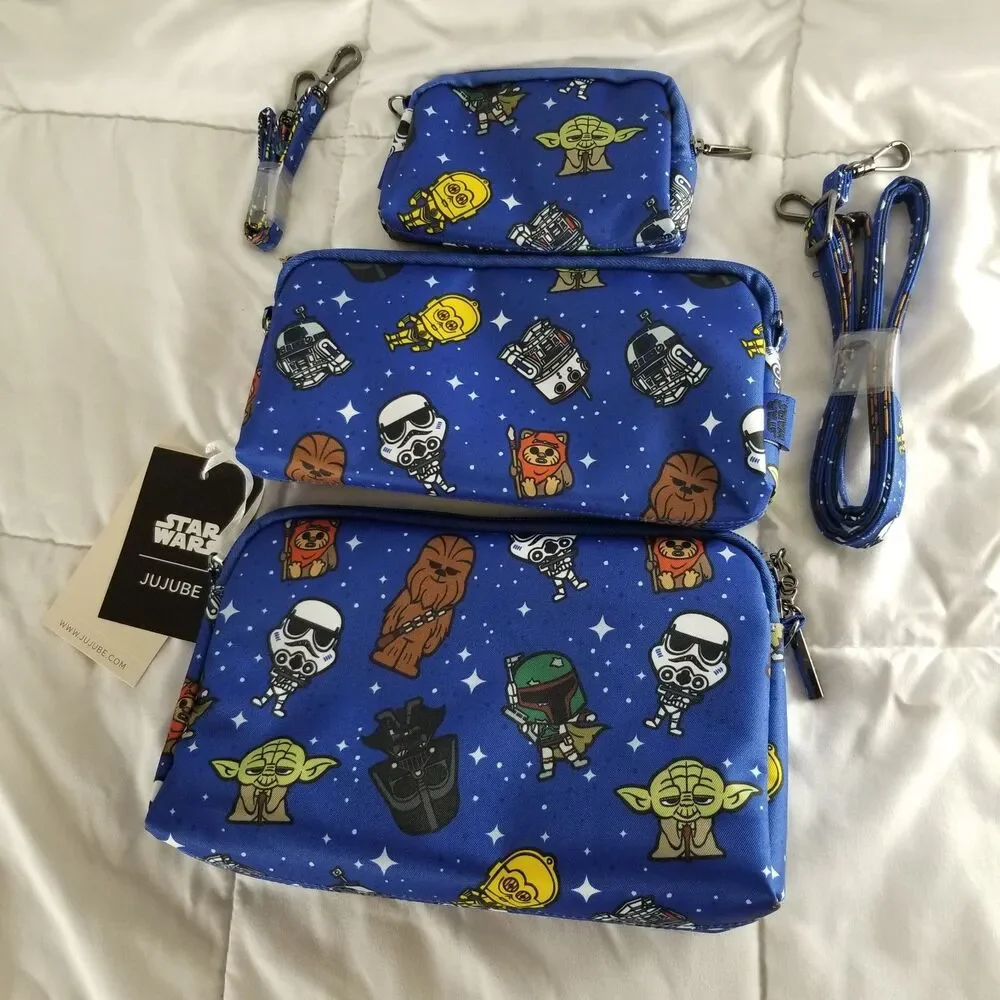 JuJuBe Disney Star Wars Be Set 3 Zip Pouch Long Short Strap Galaxy of Rivals NEW